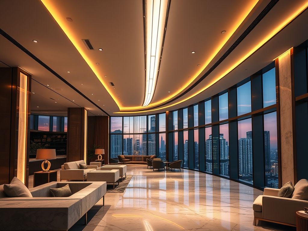 Perfil de LED linear para iluminação de hotéis de luxo