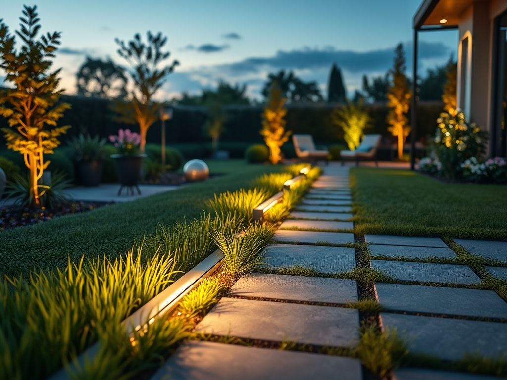 Perfil de LED linear para iluminação de jardim
