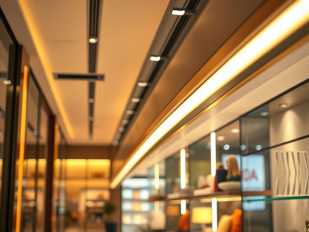 Perfil de LED linear para iluminação de lojas de decoração