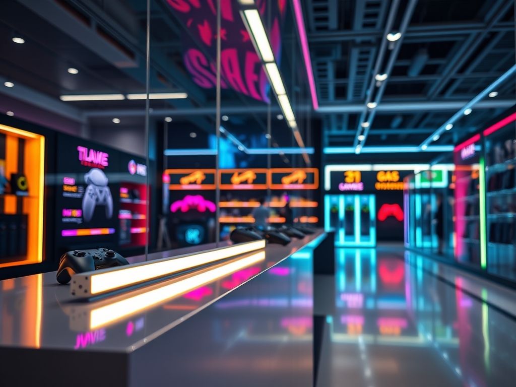 Perfil de LED linear para iluminação de lojas de games