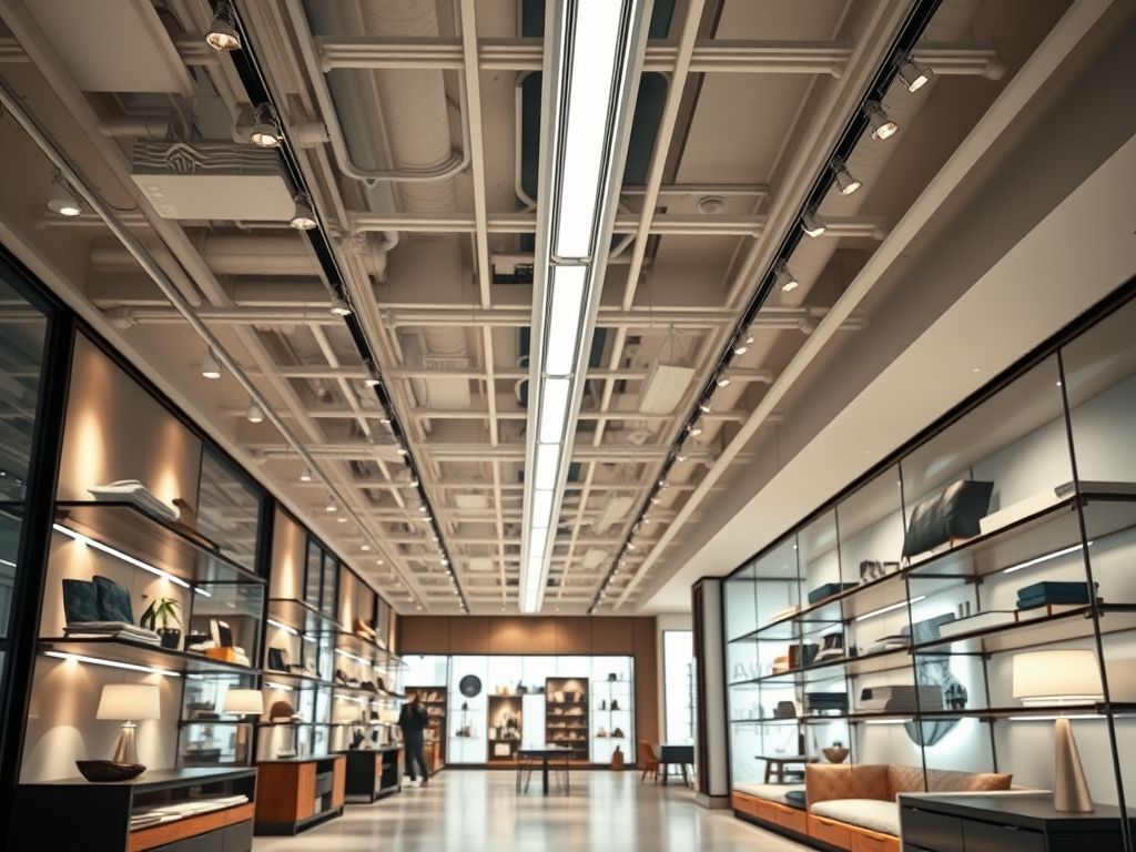 Perfil de LED linear para iluminação de lojas de móveis