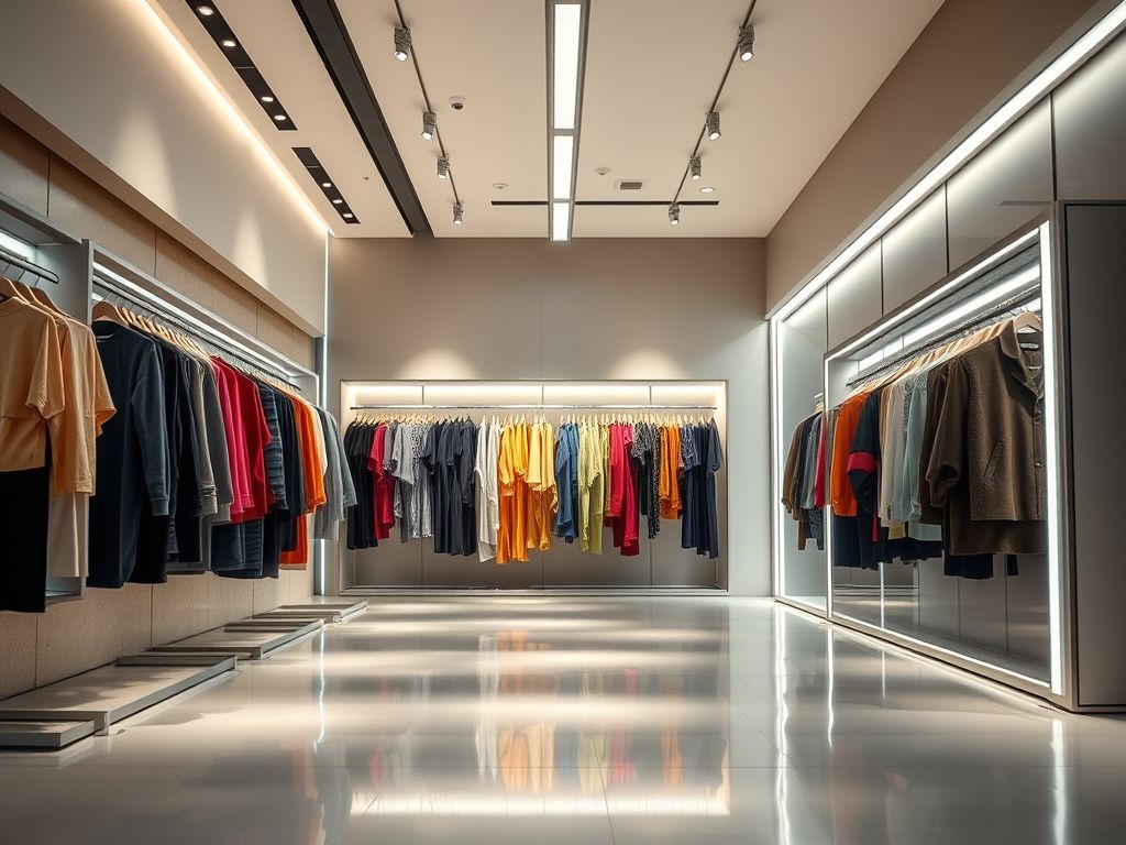 Perfil de LED linear para iluminação de lojas de roupas