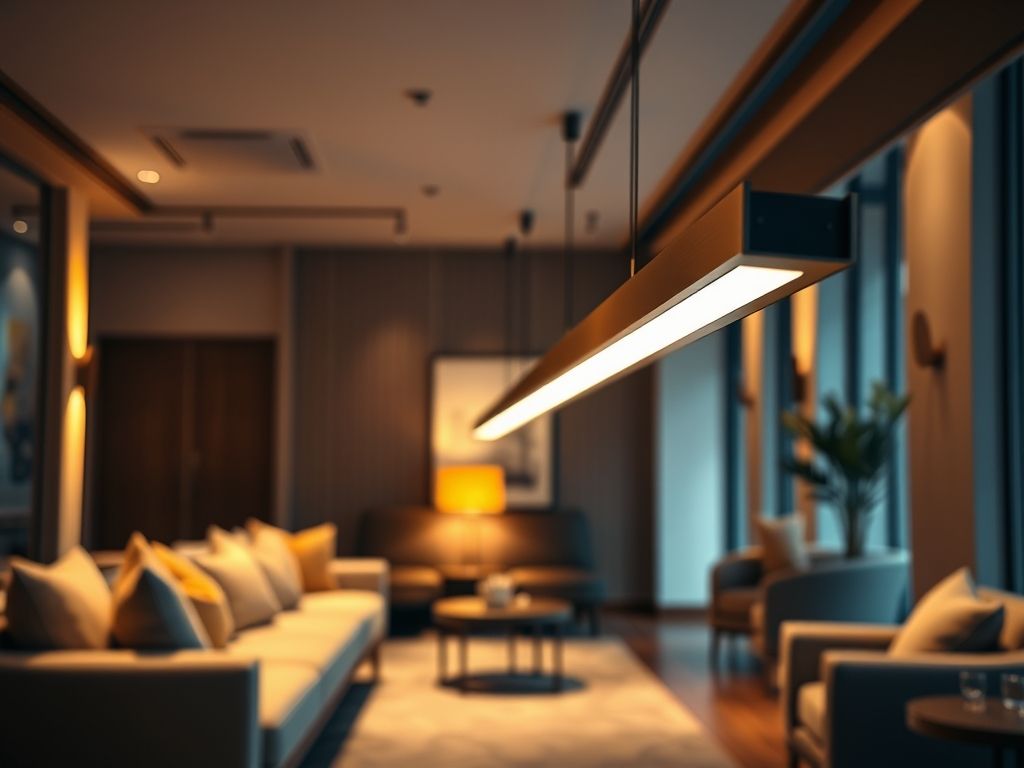 Perfil de LED linear para iluminação de lounges