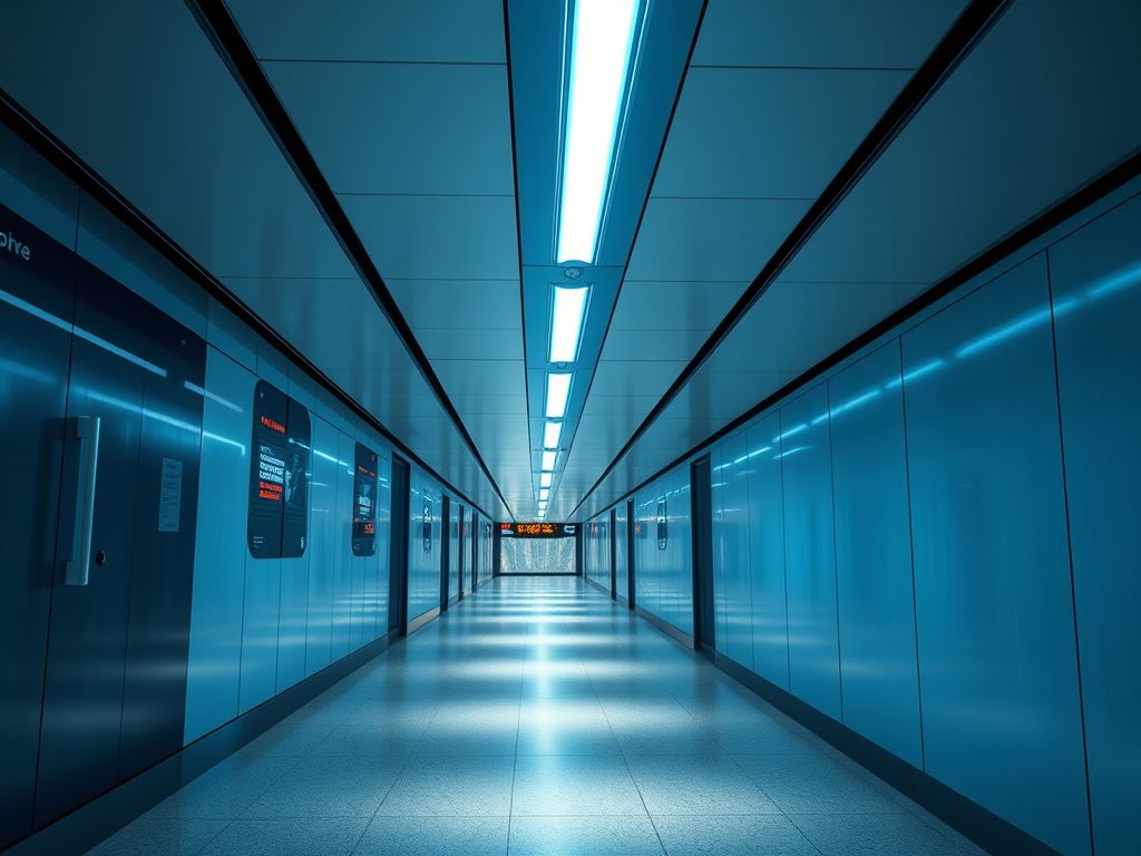 Perfil de LED linear para iluminação de metrôs