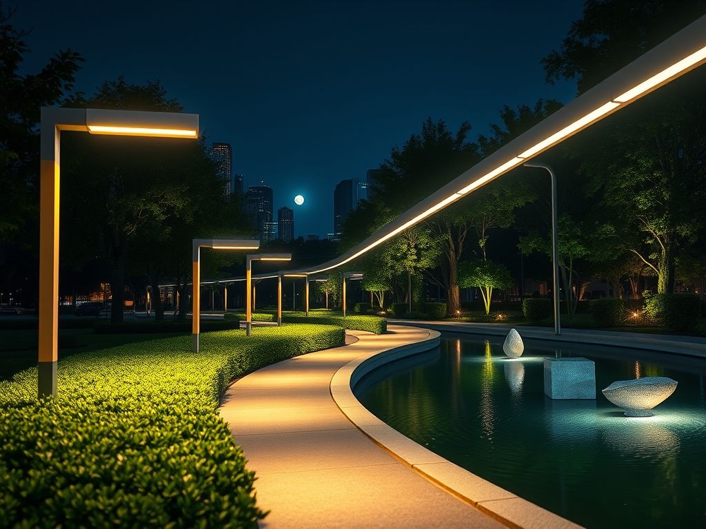 Perfil de LED linear para iluminação de parques