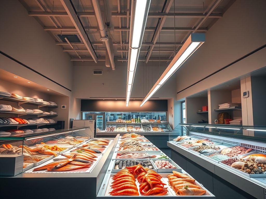 Perfil de LED linear para iluminação de peixarias