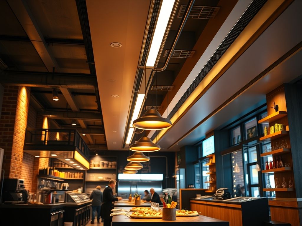 Perfil de LED linear para iluminação de pizzarias