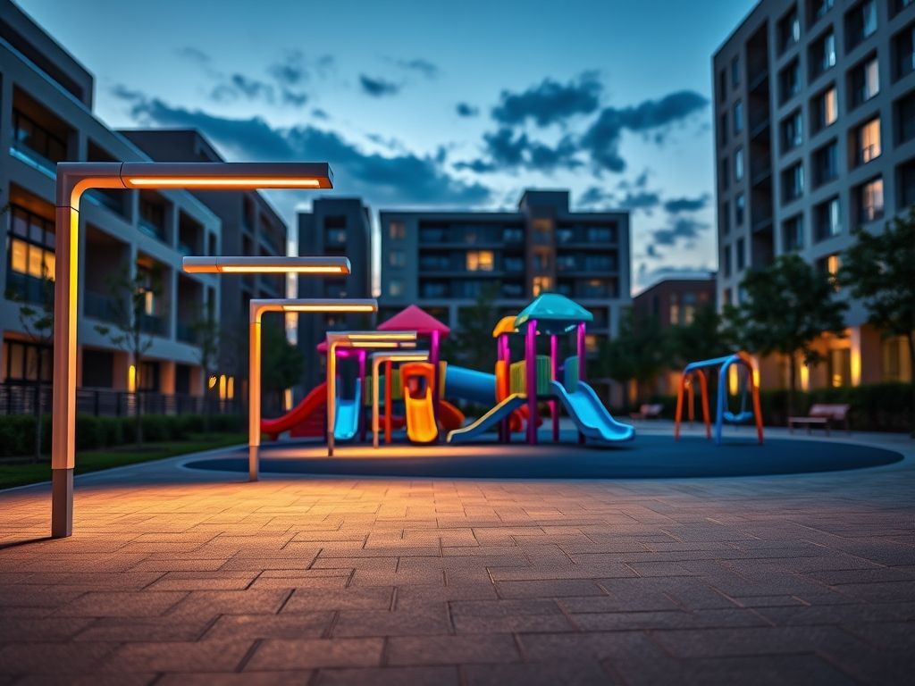Perfil de LED linear para iluminação de playground
