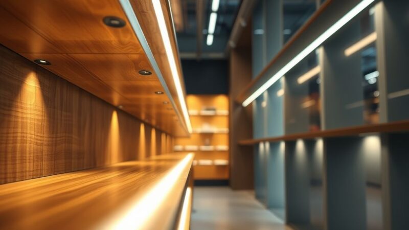Perfis de LED para iluminação de prateleiras e estantes