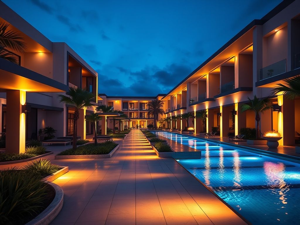 Perfil de LED linear para iluminação de resorts