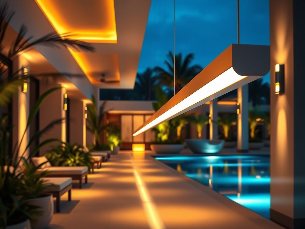 Perfil de LED linear para iluminação de resorts cinco estrelas