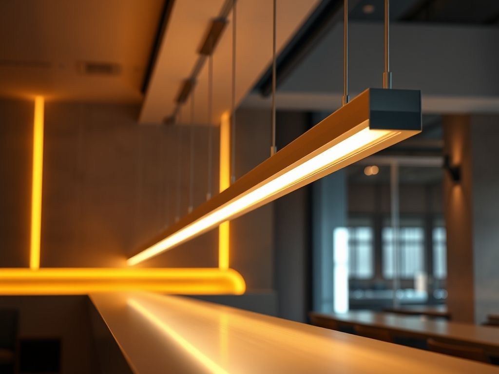 Perfil de LED linear para iluminação de restaurantes