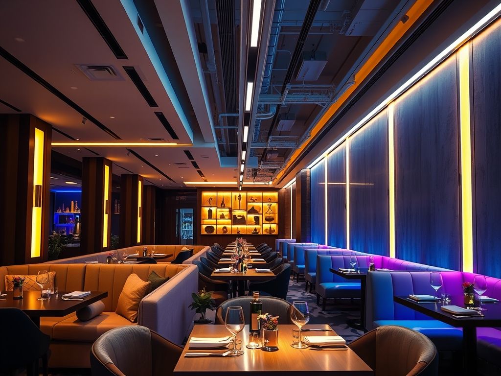 Perfil de LED linear para iluminação de restaurantes temáticos