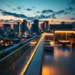 Perfil de LED linear para iluminação de rooftops