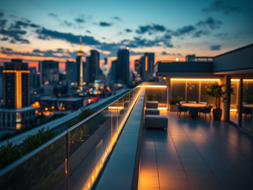 Perfil de LED linear para iluminação de rooftops