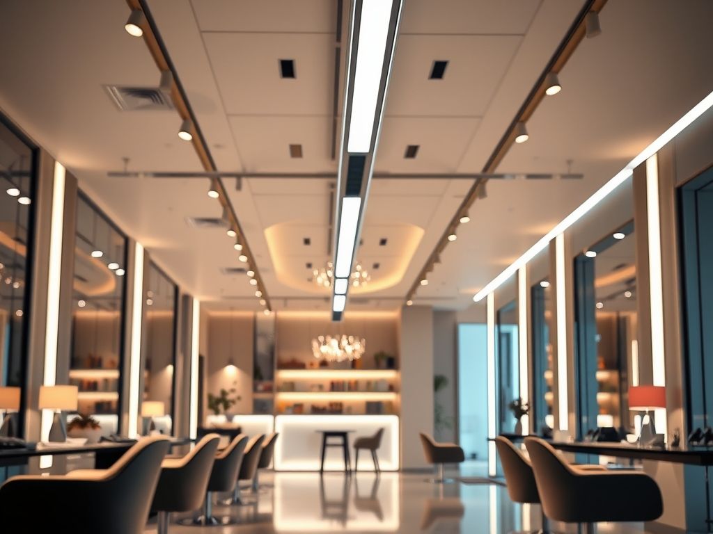 Perfil de LED linear para iluminação de salões de beleza