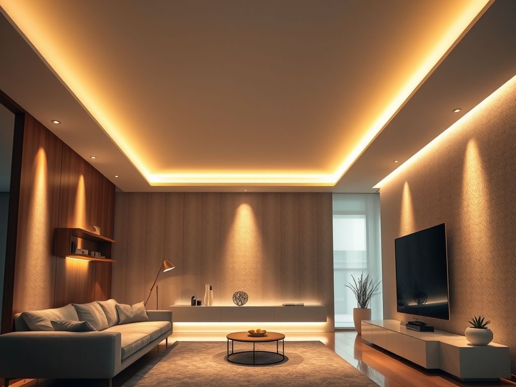 Perfil de LED linear para iluminação de sancas