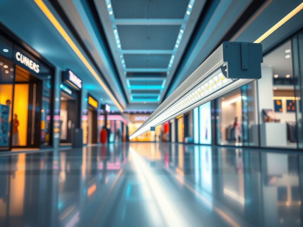 Perfil de LED linear para iluminação de shoppings