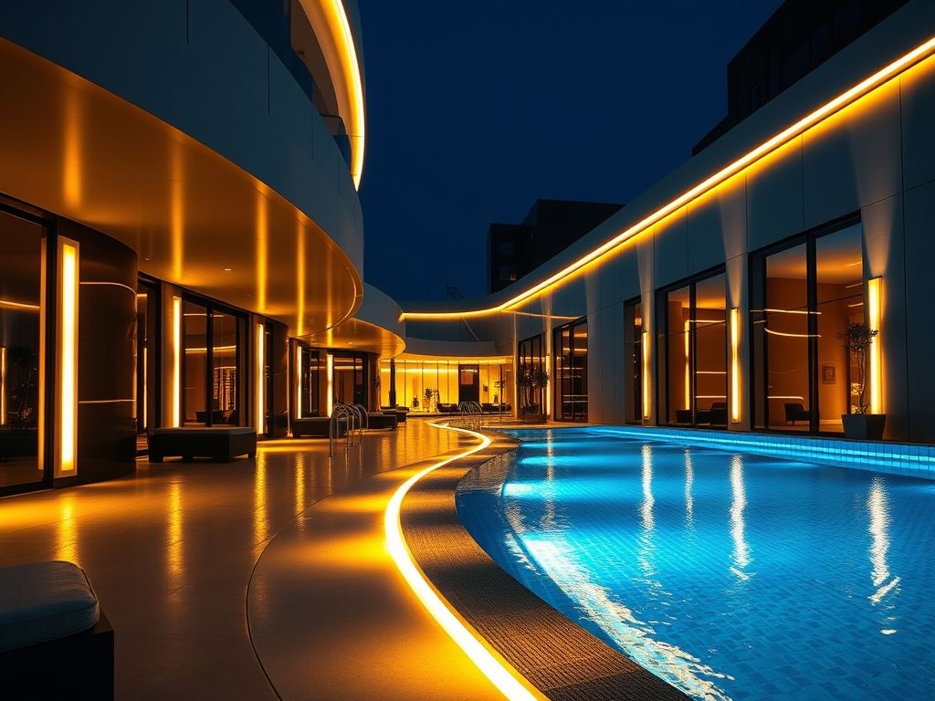 Perfil de LED linear para iluminação de spas urbanos