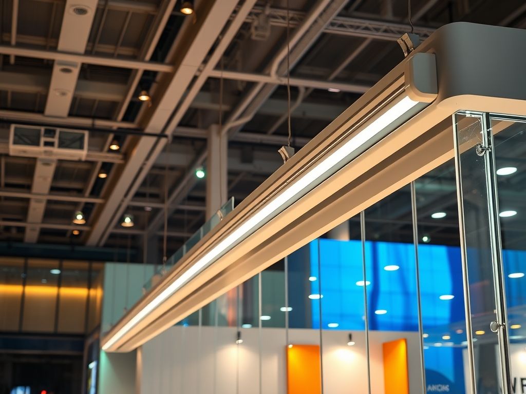 Perfil de LED linear para iluminação de stands de eventos