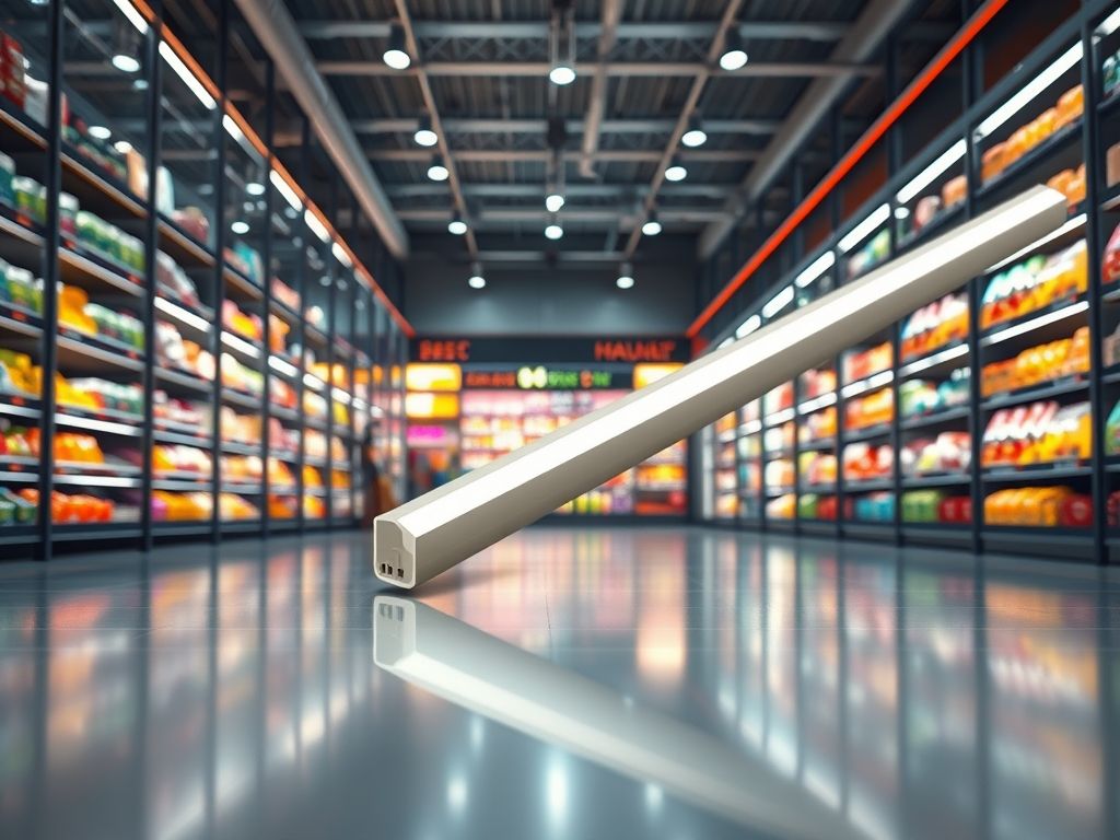 Perfil de LED linear para iluminação de supermercados