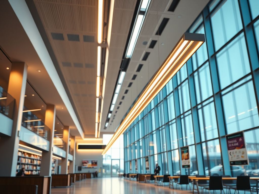 Perfil de LED linear para iluminação de universidades