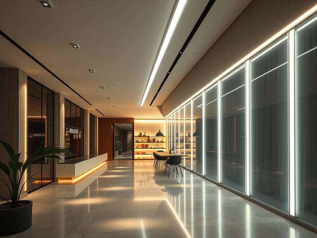 Perfil de LED linear para iluminação decorativa