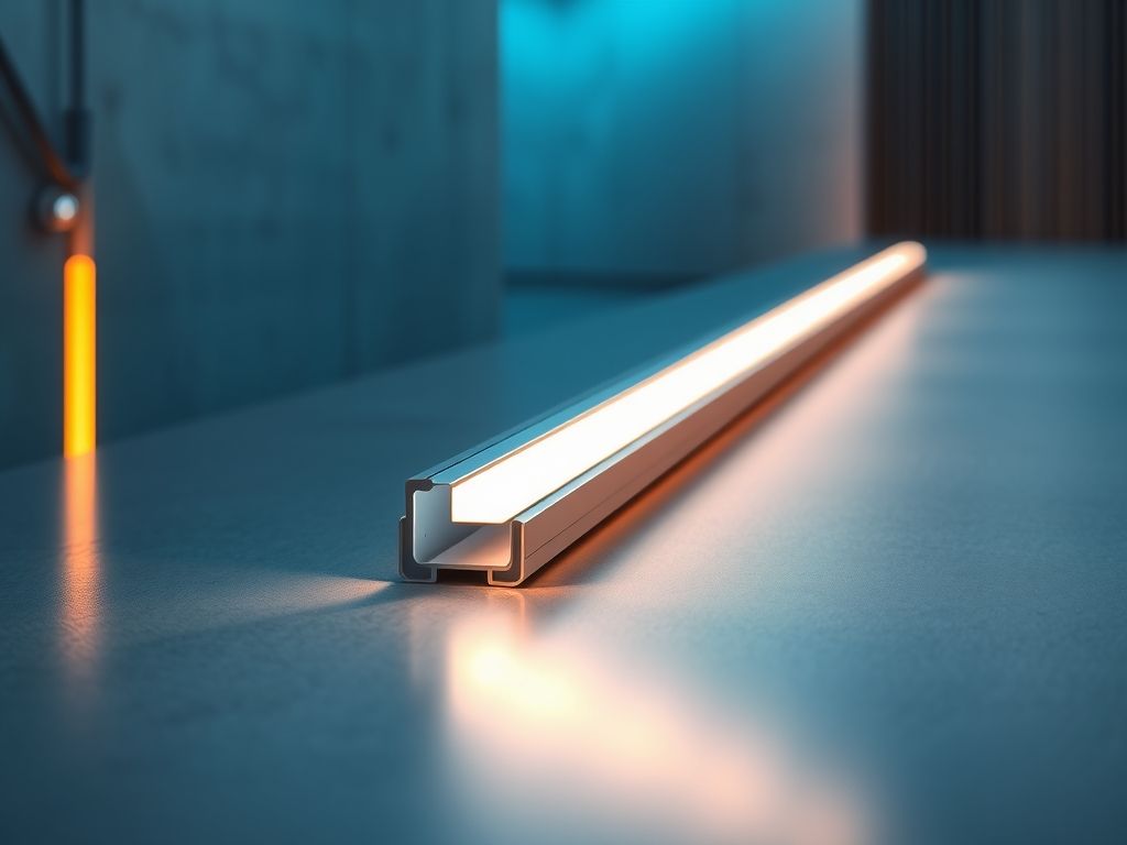 Perfil de LED linear para iluminação embutida