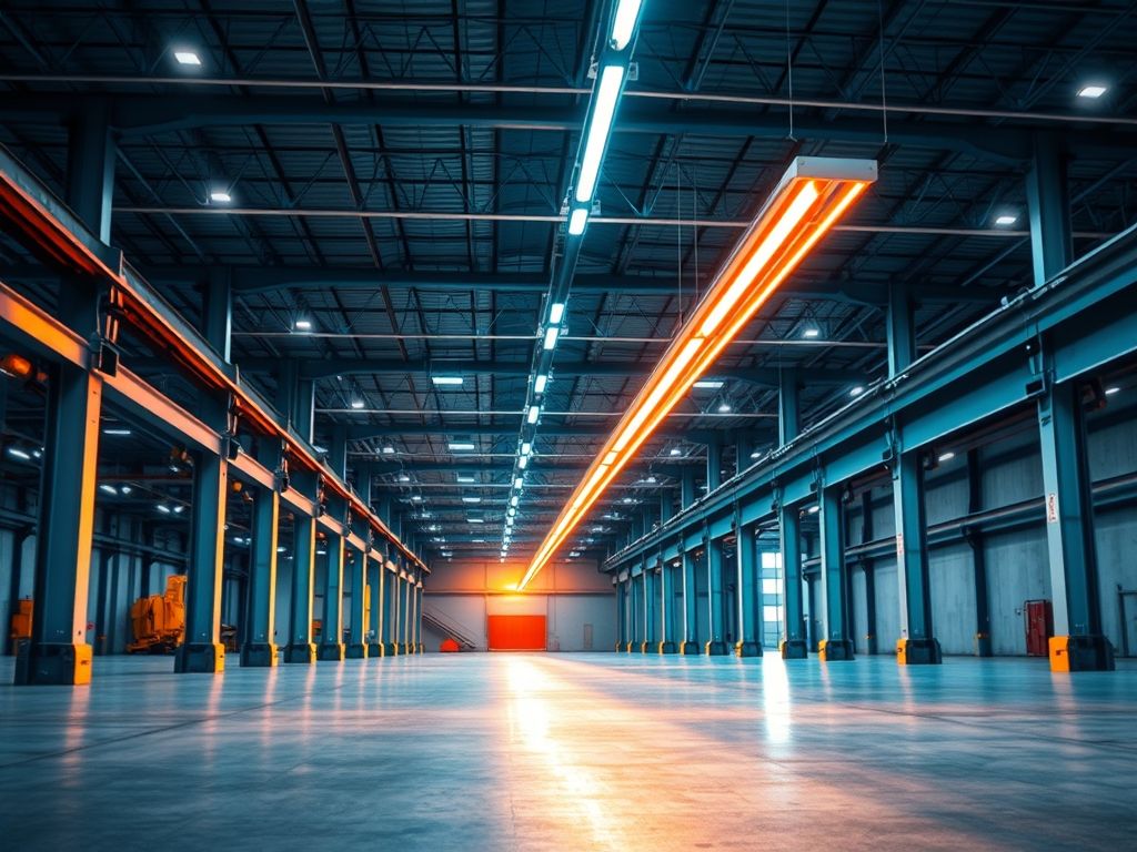 Perfil de LED linear para iluminação industrial