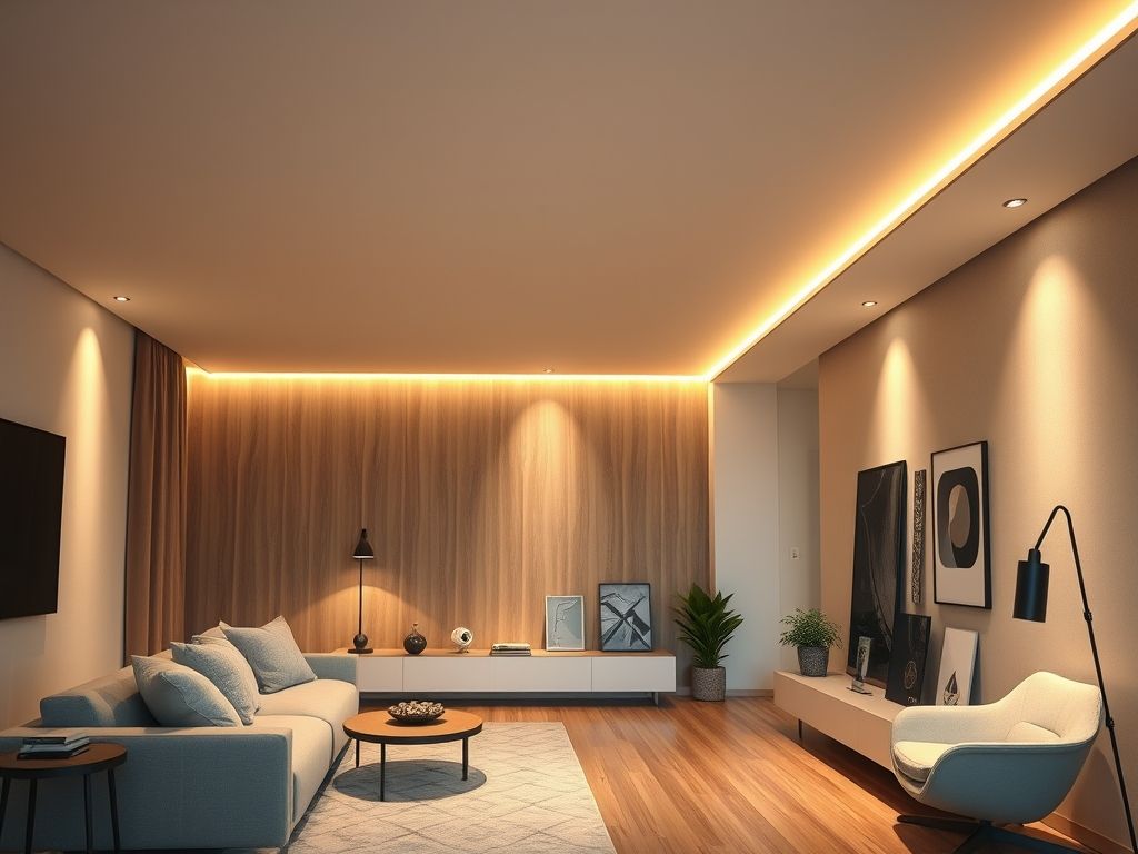 Perfil de LED linear para iluminação residencial