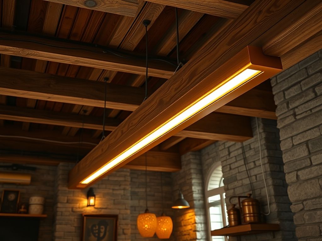 Perfil de LED linear para iluminação rústica