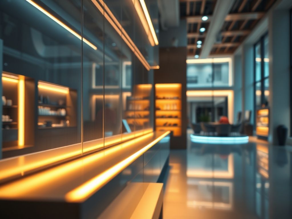Perfil de LED linear para prateleira