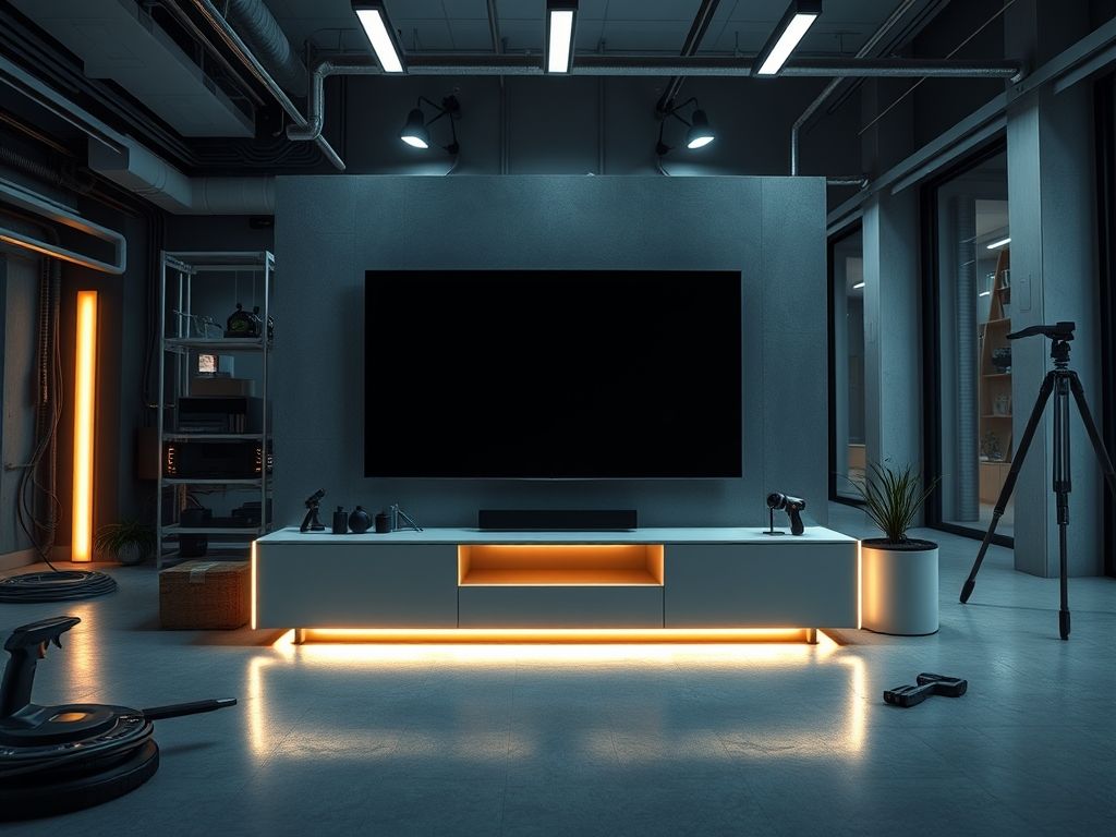 Perfil de LED linear para rack de TV