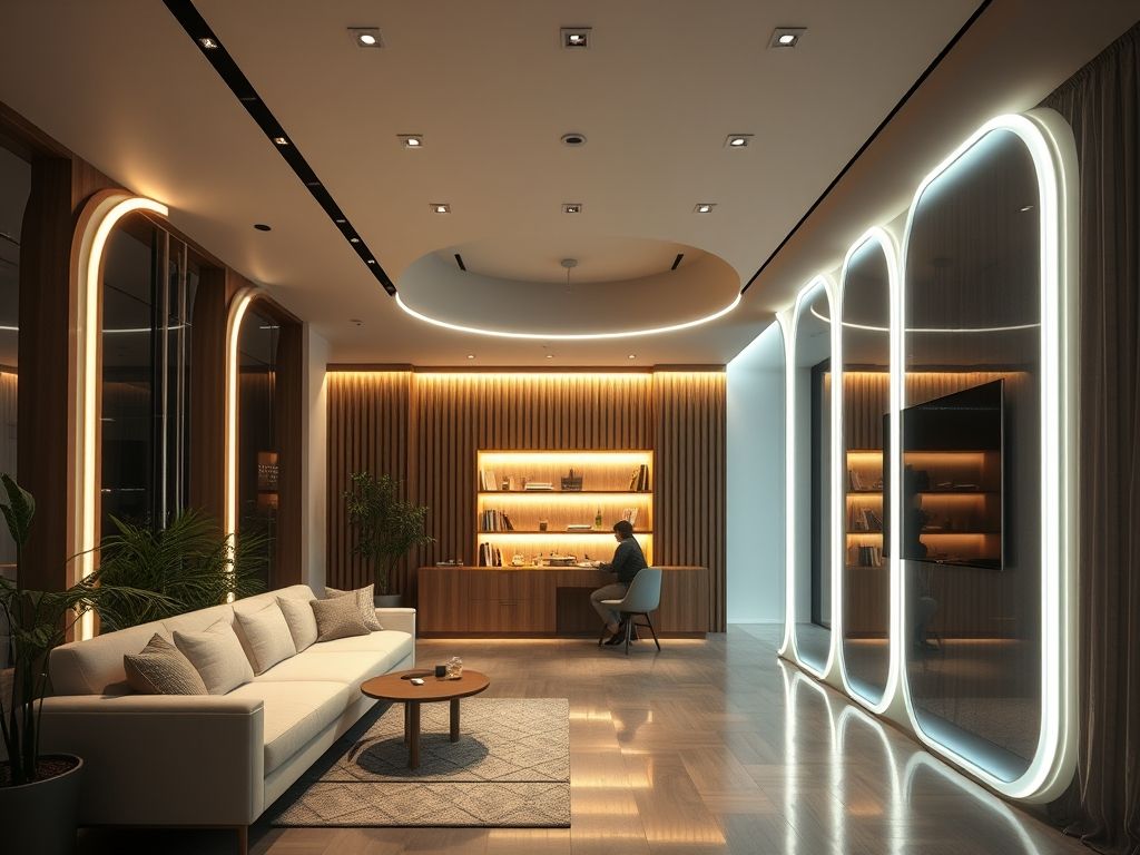 Perfil LED curvo em ambientes decorativos