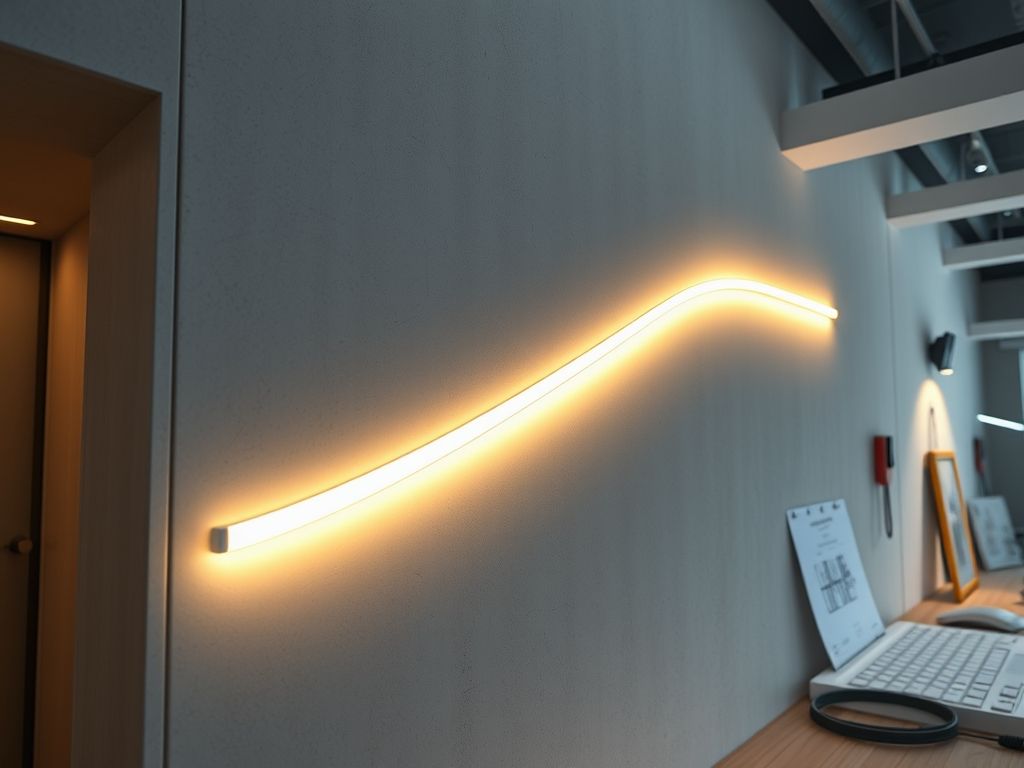 Perfil LED curvo para iluminação de paredes