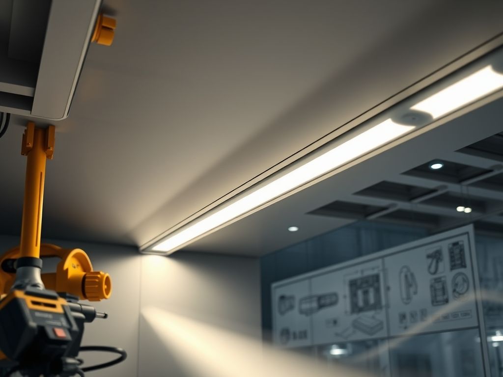 Perfil LED de embutir com iluminação contínua