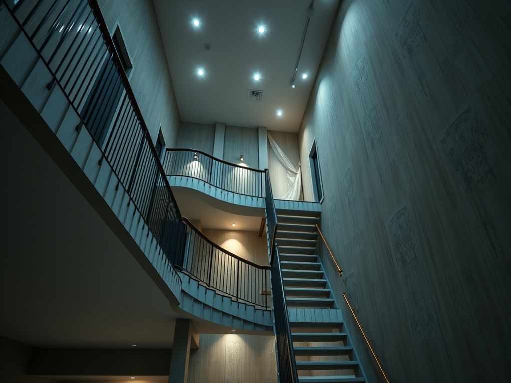 Perfil LED embutido em escadas residenciais