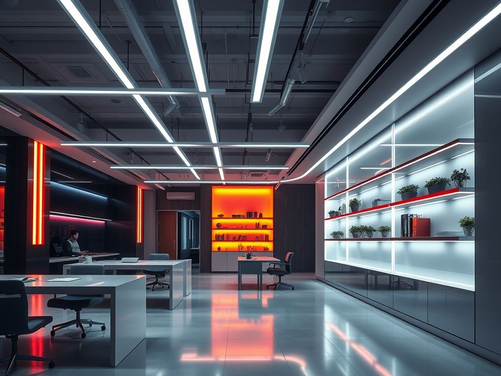 Perfil LED linear: aplicações em escritórios e lojas