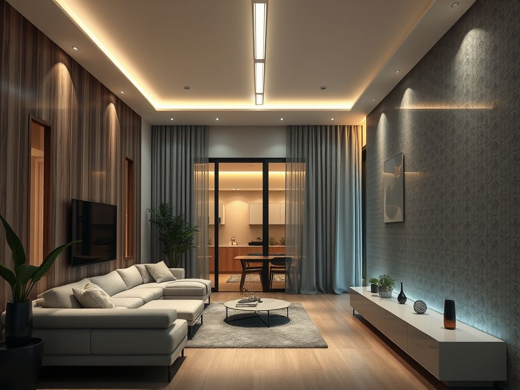 Perfil LED linear contínuo em ambientes residenciais