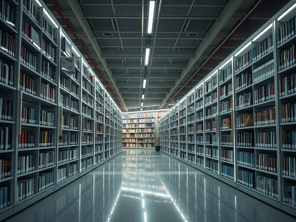 Perfil LED linear para iluminação de bibliotecas