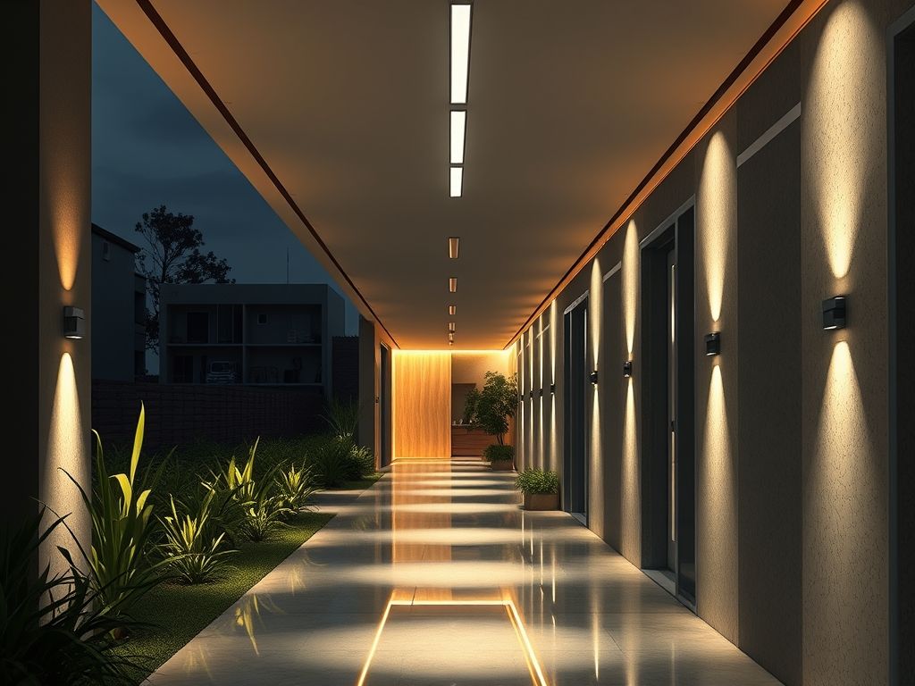 Perfil LED linear para iluminação de corredores residenciais