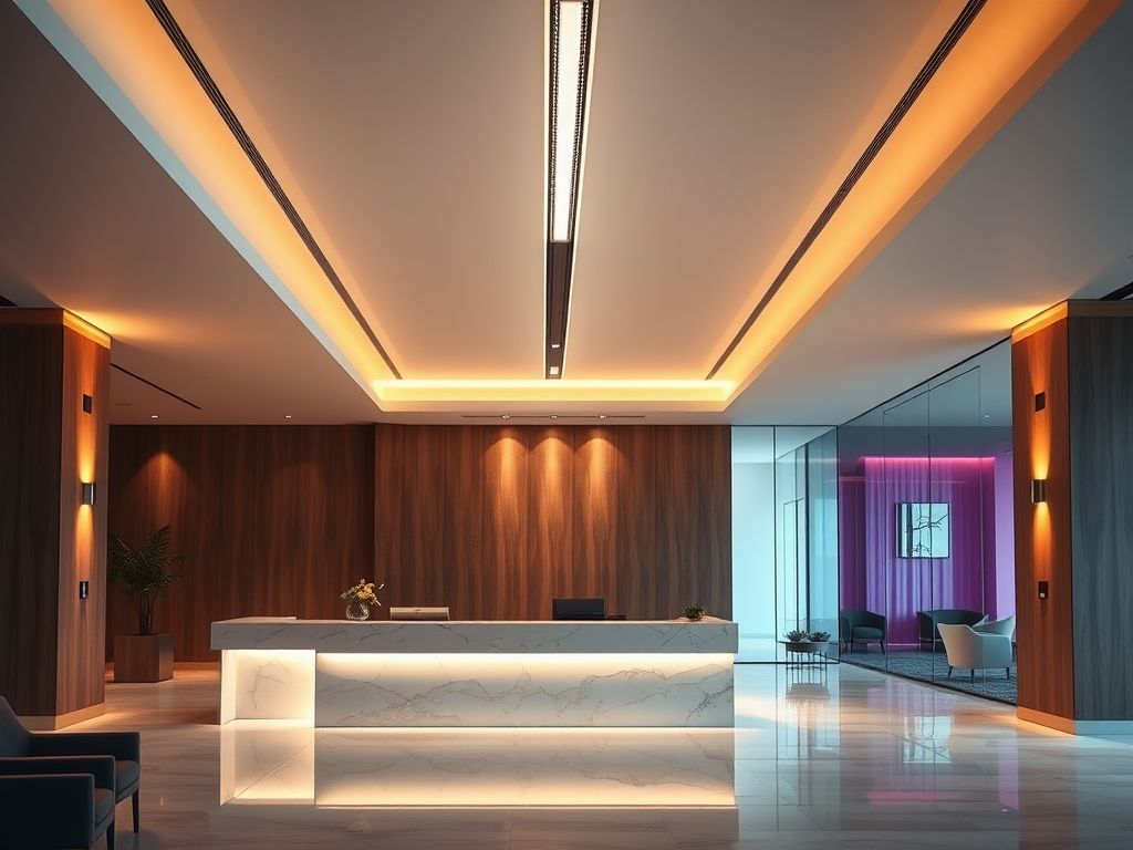 Perfil LED para iluminação de recepções corporativas