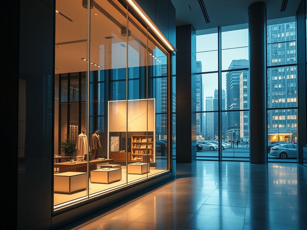Perfil LED para iluminação de vitrines comerciais