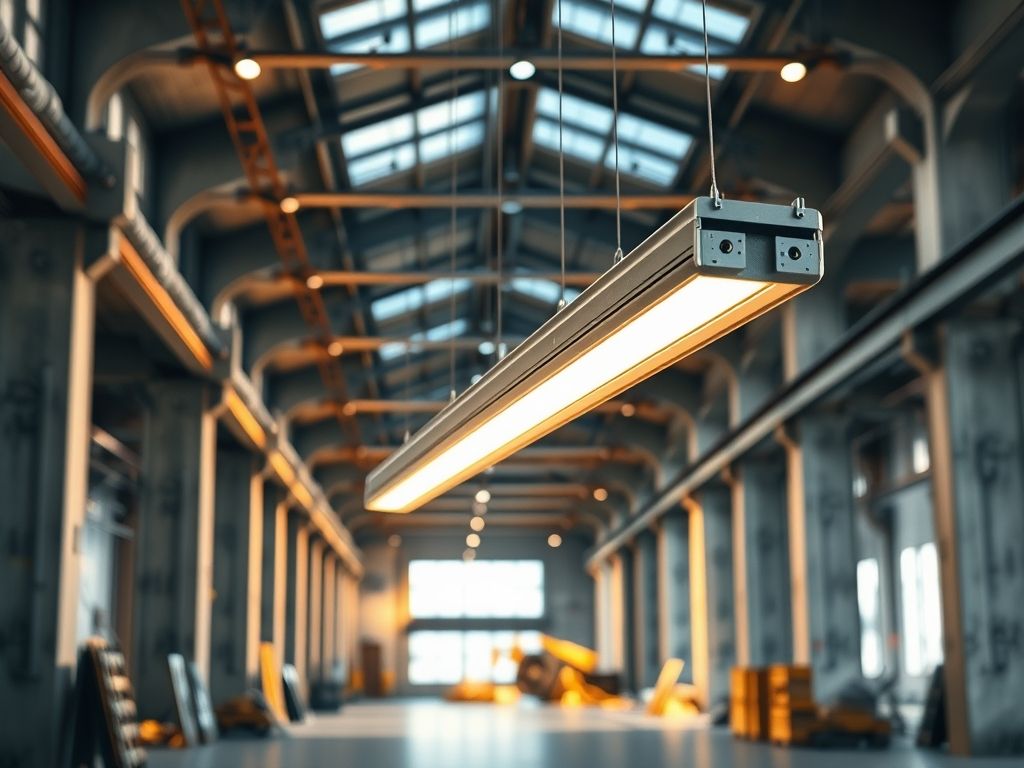 Perfil LED suspenso para iluminação industrial