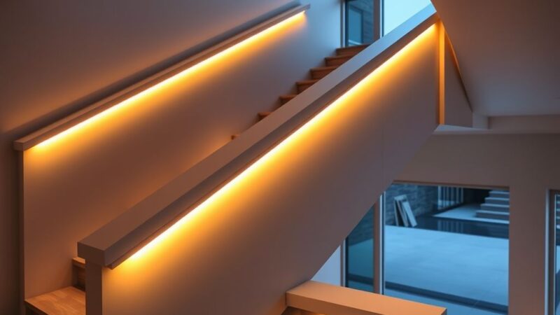 Perfil de LED para iluminação de escadas e rampas