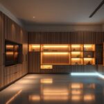 Perfis de LED embutidos em móveis planejados
