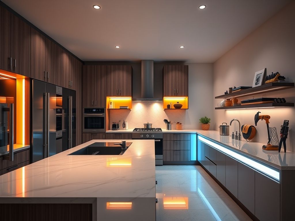 Perfis de LED inovadores em cozinhas planejadas