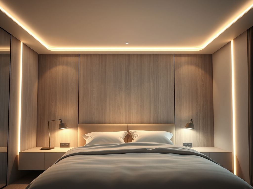 Perfis de LED minimalistas em quartos: passo a passo