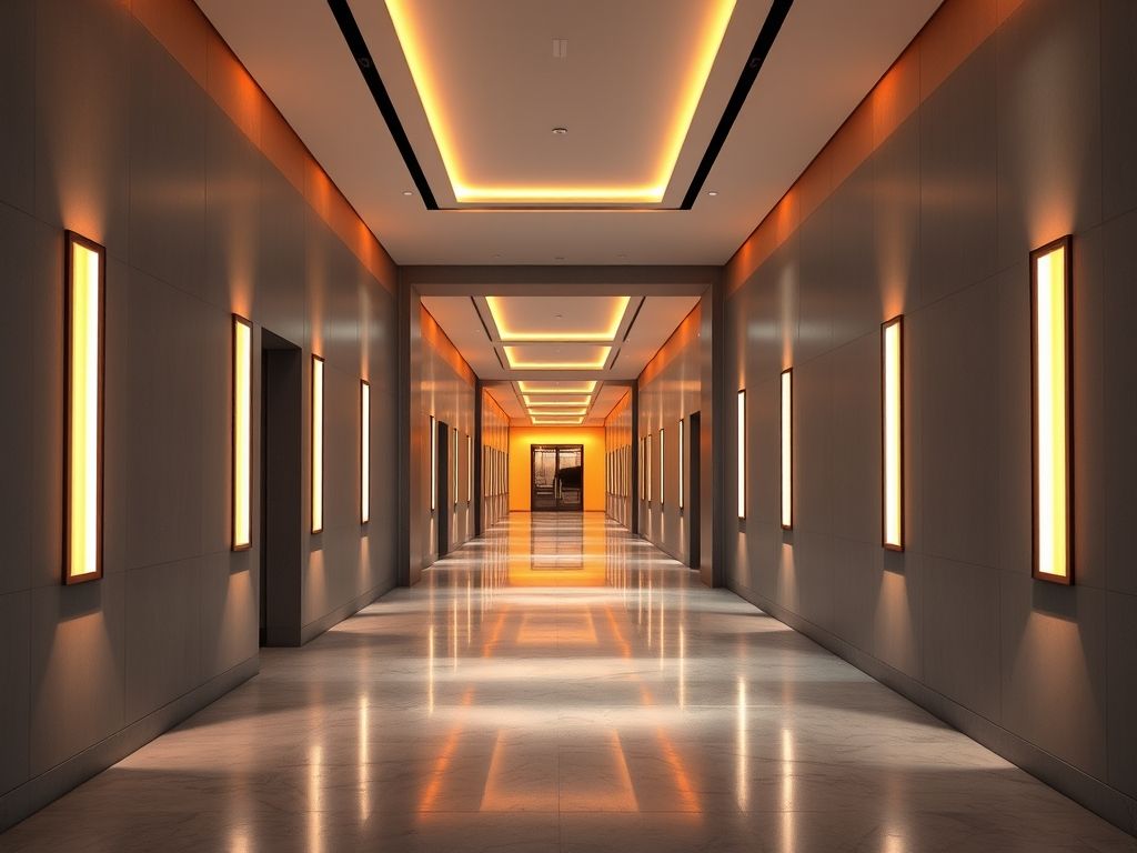 Perfis de LED minimalistas para halls de entrada