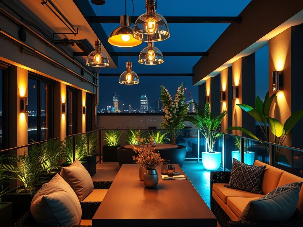 Projetos de iluminação em camadas para varandas gourmet